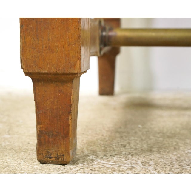 Mid 20th Century Banque De France Leather Top Wood Bank Writing Desk For Sale - Image 12 of 16