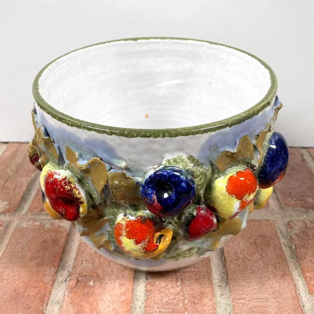Late 20th Century Vintage Italian Majolica Faience Trompe L’oeil Planter Cachepot For Sale - Image 5 of 10
