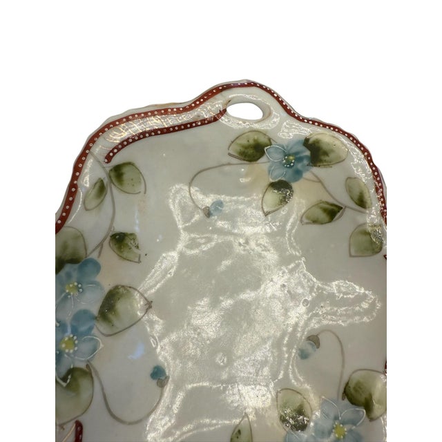 Early 20th Century Early 20th Century Nippon Shinzo Floral Scalloped Decorative Plate For Sale - Image 5 of 6