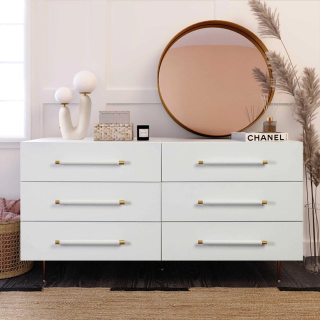 White Trident White 6 Drawer Dresser For Sale - Image 8 of 9