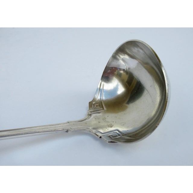 Metal C.1960's F. R. Rogers Silver-Plate "Greek Key" Design -Soup And/Or Punch Bowl Ladl For Sale - Image 7 of 11