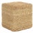 Woven Water Hyacinth Cube Ottoman, Tan For Sale