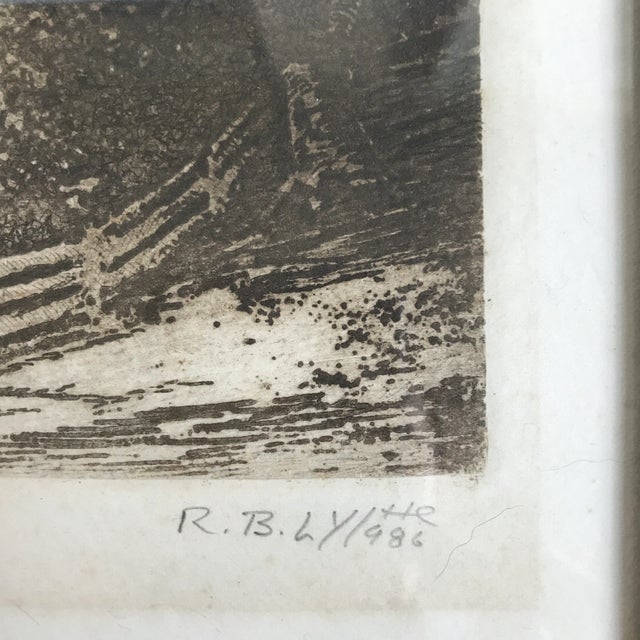 1980s Framed Countryside Farmhouse Etching Signed and Dated by Artist For Sale In San Francisco - Image 6 of 9