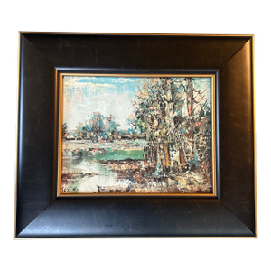 1950’s Original Abstract Expressionist Landscape Oil Painting