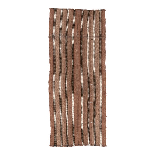 Brown Vintage Turkish Kilim Rug - 2`2″ X 5`7″ For Sale