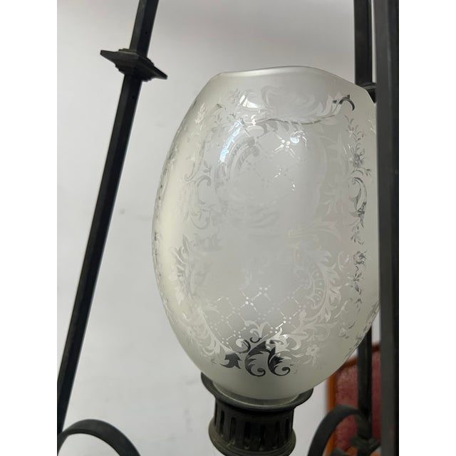 Patinated Bronze Ball Pendant Light, 1800s, Set of 2 For Sale - Image 13 of 14