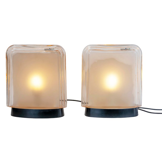 Plastic Vintage Murano Glass Table Lamps from Murano Due, 1980s, Set of 2 For Sale - Image 7 of 7