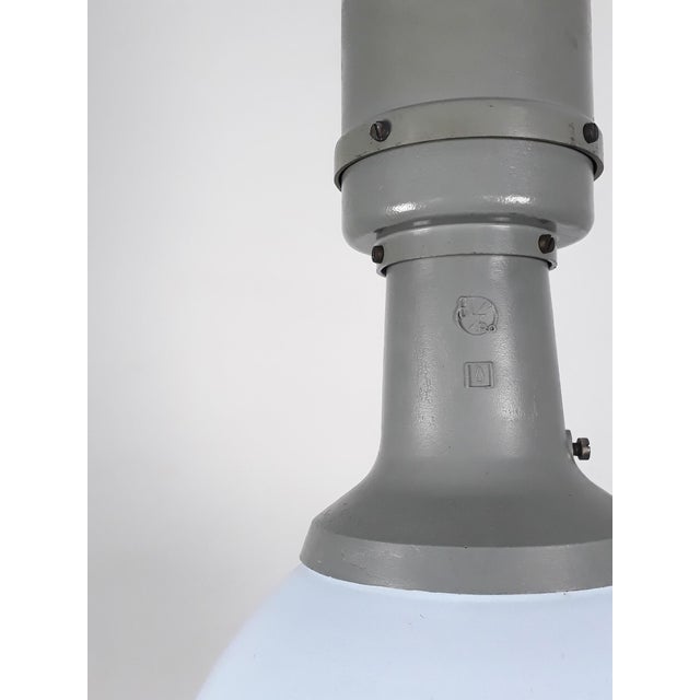 Blue Enamel Factory Pendant Lamps from ElKo, 1960s, Set of 10 For Sale - Image 8 of 13