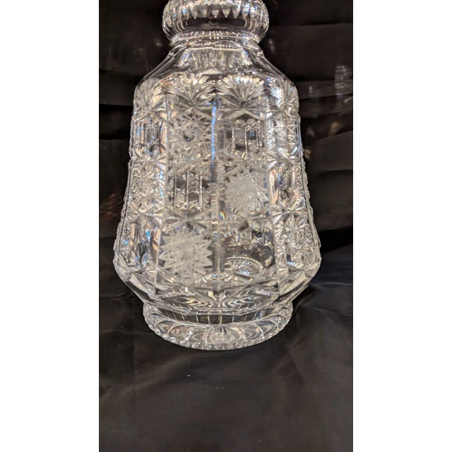 Huge cut crystal decanter with large stopper, such a statement piece and useable. Great quality with nice hand cutting...