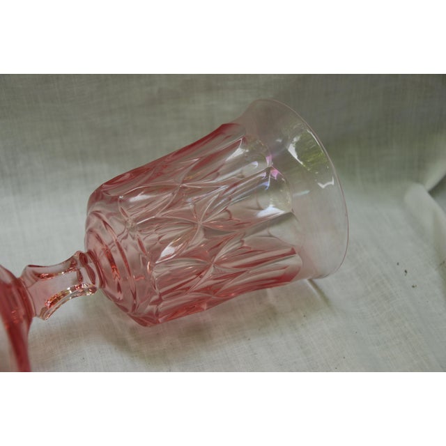 Pink Depression Glass Water Glasses Set of 7 Chairish