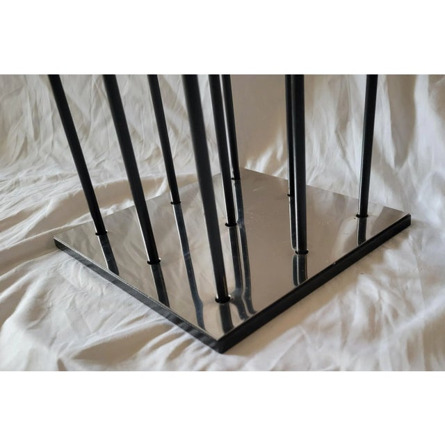 Modernist Chrome and Wrought Iron Floor Length Candelabra in the Style of Bertoia For Sale - Image 9 of 11