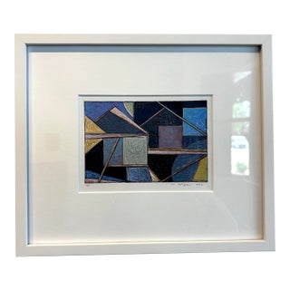 Contemporary Abstract Geometric Framed Drawing by William Conger For Sale