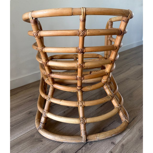 Ritts Tropitan 1950's Sculptural Rattan Bamboo Lounge Chair Attributed to Ritts Tropitan For Sale - Image 4 of 6