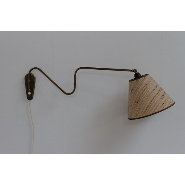 Danish Articulating Brass Wall Light, Denmark, 1940s For Sale - Image 18 of 18