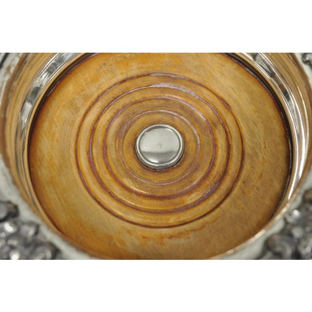 Victorian Antique English Victorian Silver Plated Rose Repousse Bar Wine Bottle Coaster For Sale - Image 3 of 14