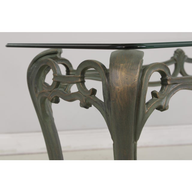 Metal Wrought Iron & Glass Top Console Sofa Table For Sale - Image 7 of 16