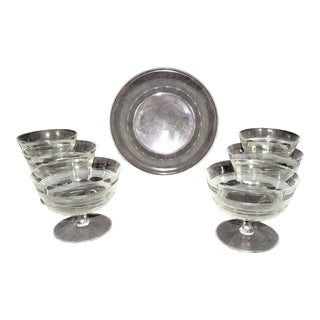 Early 20th Century Set of Moser "Royal" Sherbet / Ice Cream / Dessert Glasses & Tray For Sale