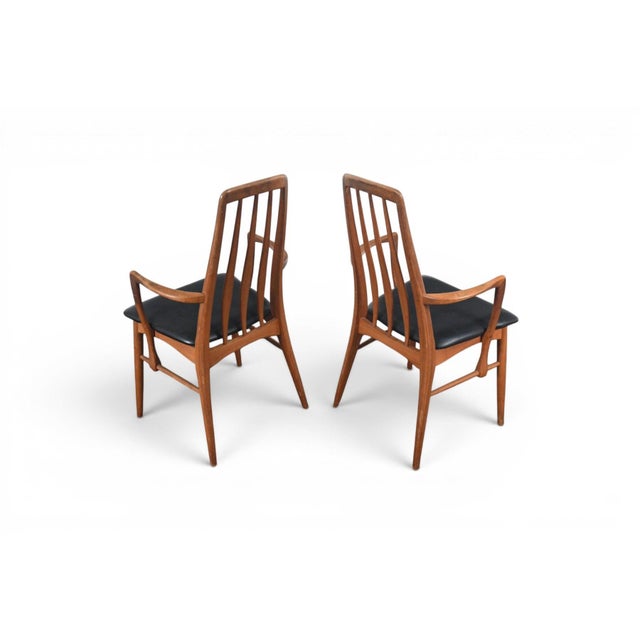 Mid-Century Modern Mid 20th Century Pair of Niels Koefoed "Eva" Highback Dining Armchairs in Teak For Sale - Image 3 of 9