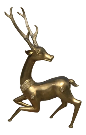 1970s Brass Deer by Sarreid Ltd.