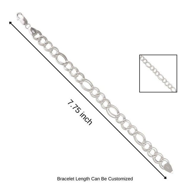 Metal 925 Sterling Solid Silver Link Chain Bracelet by Carat&her- Thanksgiving For Sale - Image 7 of 10