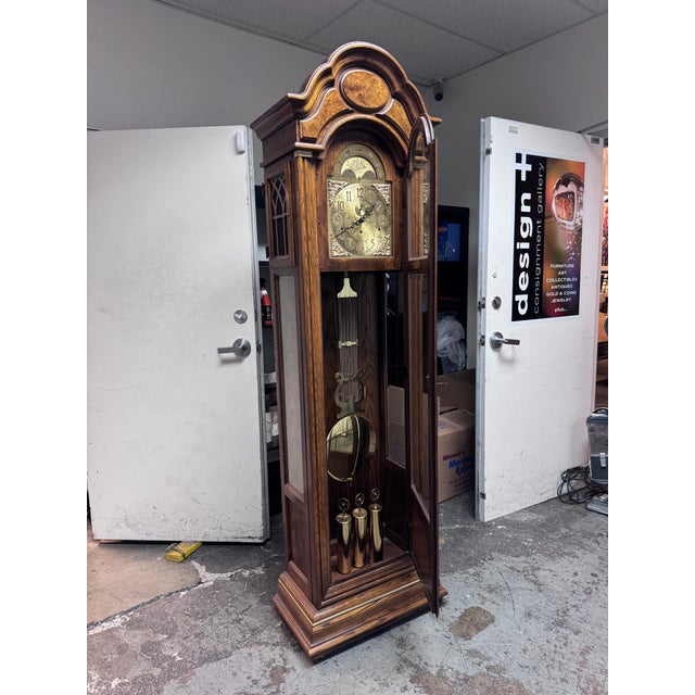 Ridgeway Oak Wood Grandfather Clock - 1945 | Chairish