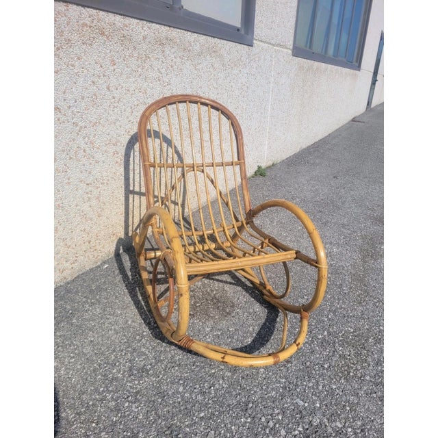 Vintage Bamboo Rocking Chair, 1960s For Sale - Image 13 of 13