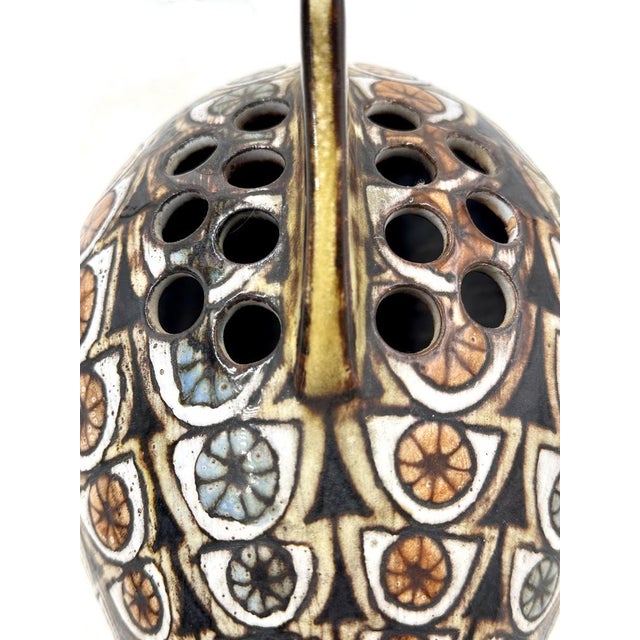 Khaki Sunfish Shaped Flower Vase by Jean Claude Malarmey for Vallauris 1970s For Sale - Image 8 of 10