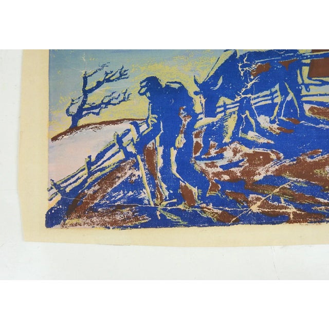 Vintage Mid 20th Century Hananiah Harari Serigraph For Sale - Image 4 of 6