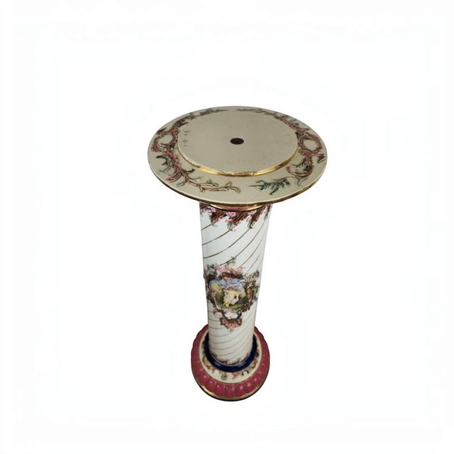 Vienna, Austria, 19th Century An exceptionally decorative and richly coloured Viennese porcelain column, dating to the...
