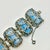 1920s Antique Art Deco Art Nouveau Blue Glass & Silver Tone Clasp Cuff Bracelet, 7” For Sale - Image 10 of 13