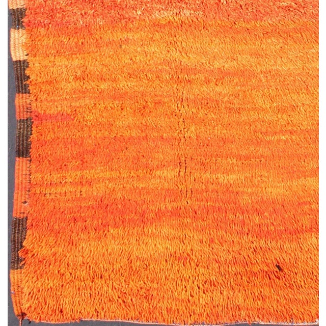 Vintage Small Moroccan Boujaad Rug in Variegated Saffron and Orange Colors 3 X 7 For Sale - Image 4 of 6