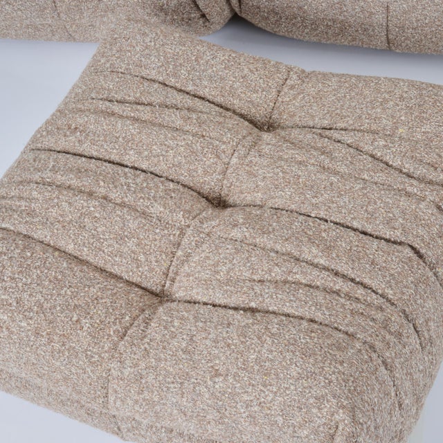 Original Ligne Roset Togo 5-Piece Modular Sofa Set in Textured Wool Blend For Sale - Image 16 of 16