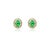 Not Yet Made - Made To Order Vibrant Green Emerald Halo Diamond Stud Earrings for Mom in 14k Gold- A Pair For Sale - Image 5 of 9