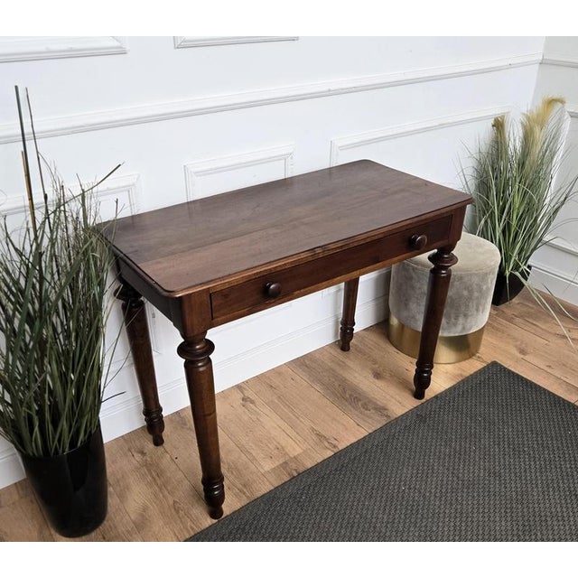 Gold Antique Italian Rustic Walnut Kitchen Table, 1890s For Sale - Image 8 of 9