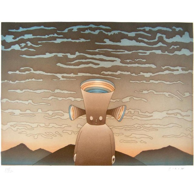 Jean Michel Folon, The Robot Child, Edition of 90, 1970s, Lithograph For Sale