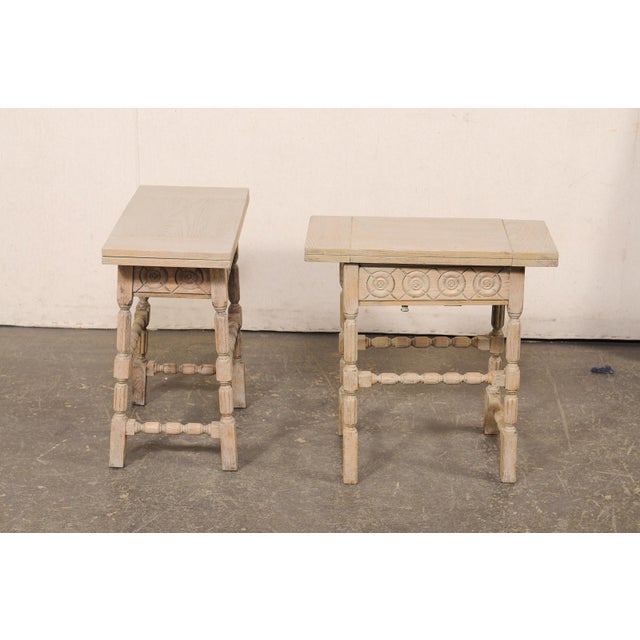 French Antique End Tables W/ Expandable Top For Sale - Image 4 of 14