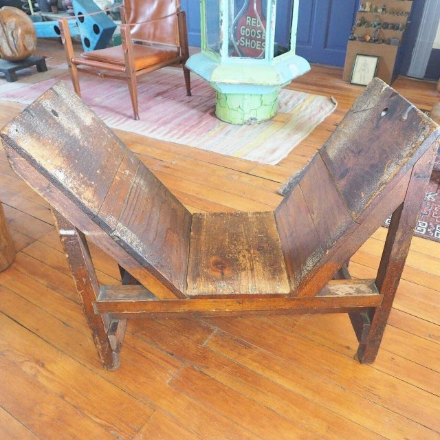Early 20th Century Antique Wood Bookshelf Primitive Design For Sale - Image 9 of 10