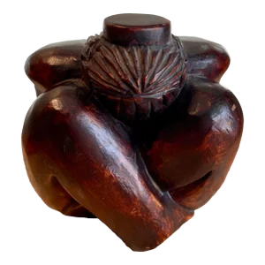 Small Modernist Wood Sculpture of Woman