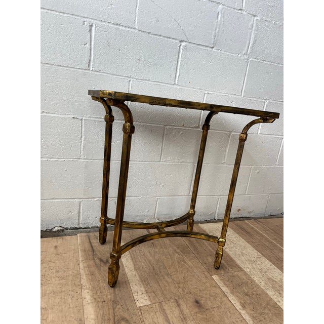 Mid 20th Century Gilt Metal and Smoke Glass Table For Sale - Image 5 of 11