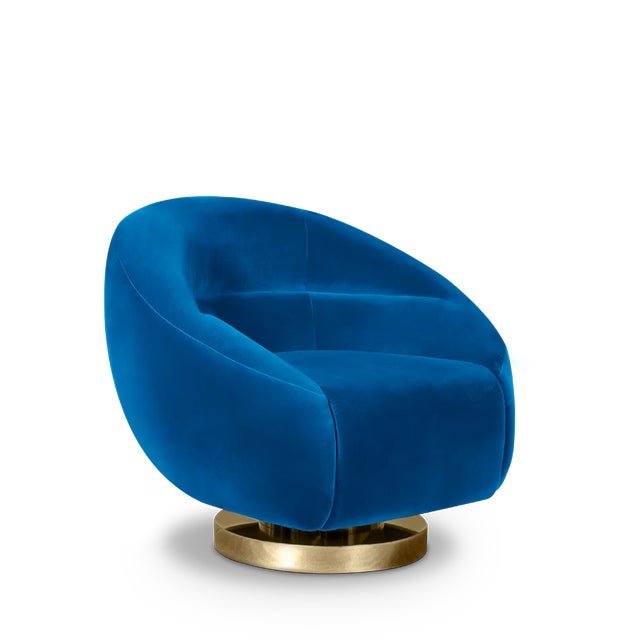 Blue Mansfield Armchair by Essential Home For Sale - Image 8 of 8