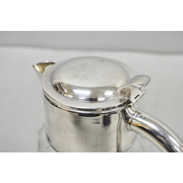 Antique Victorian German Silver Plated Crystal Glass Lemonade Water Pitcher For Sale In Philadelphia - Image 6 of 13