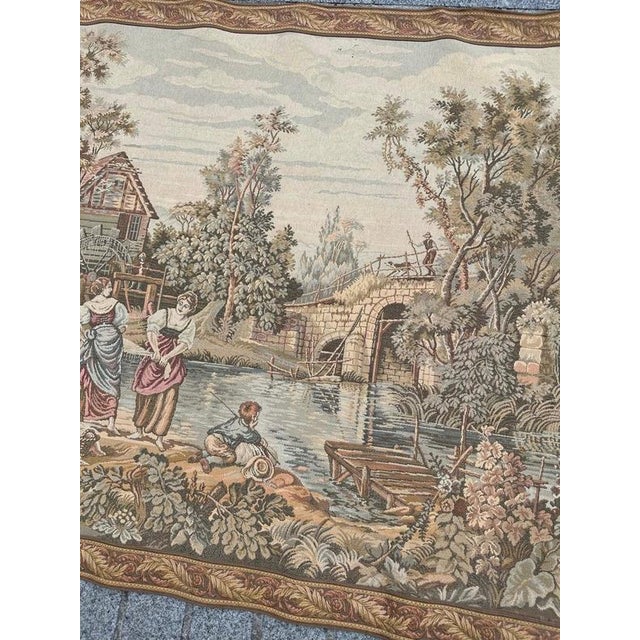Vintage French Aubusson Style Jacquard Tapestry, 1970s For Sale - Image 15 of 18
