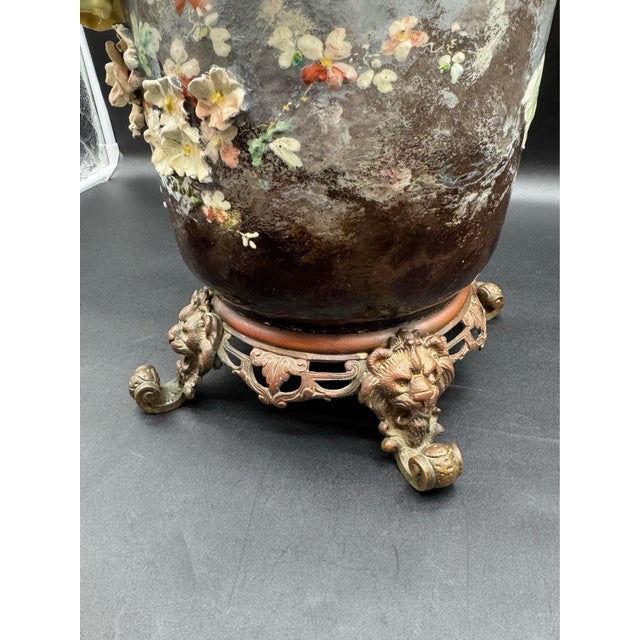 Metal 19th C French Barbitone Vase 17” H For Sale - Image 7 of 17