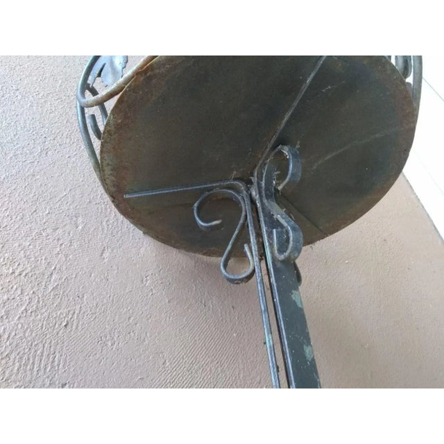 Vintage Dark Wrought Iron Maple Leaf Design Stand For Sale - Image 4 of 9