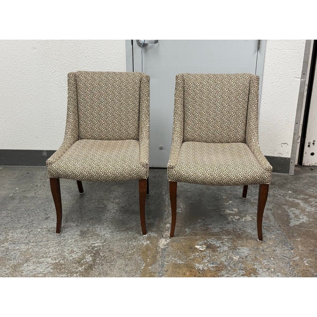 Custom Design Dining Chairs With Splayed Legs, Pair For Sale - Image 12 of 12