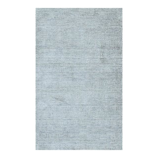 2x4 Trendy Dahlia Beige Solid Geometric Modern Handmade Small Wool Carpet Rug For Sale