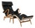 Set of Pernilla Lounge Chair and Ottoman in Leather attributed to Bruno Mathsson for Dux, 1980s For Sale
