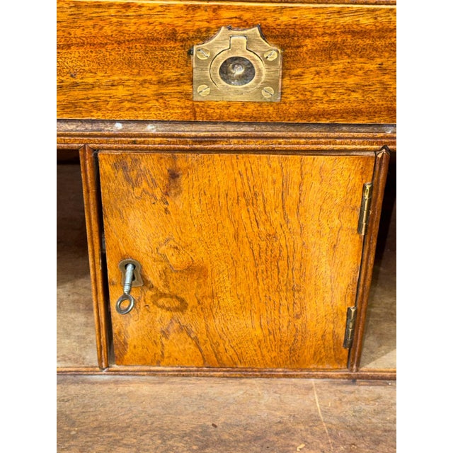 Brown English Victorian Campaign Secretaire Chest, Circa 1860 For Sale - Image 8 of 18