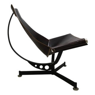 Mid 20th Century Steel and Leather Lounge Chair by Max Gottschalk For Sale