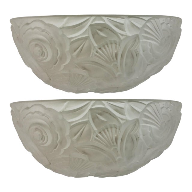 French Art Deco Wall Sconces by Genet et Michon - a Pair For Sale